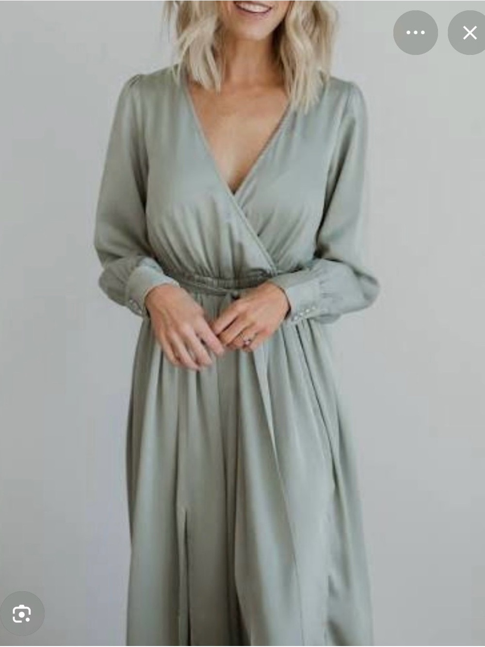 Baltic Born Long Sleeve Wrap Dress in Sage Green